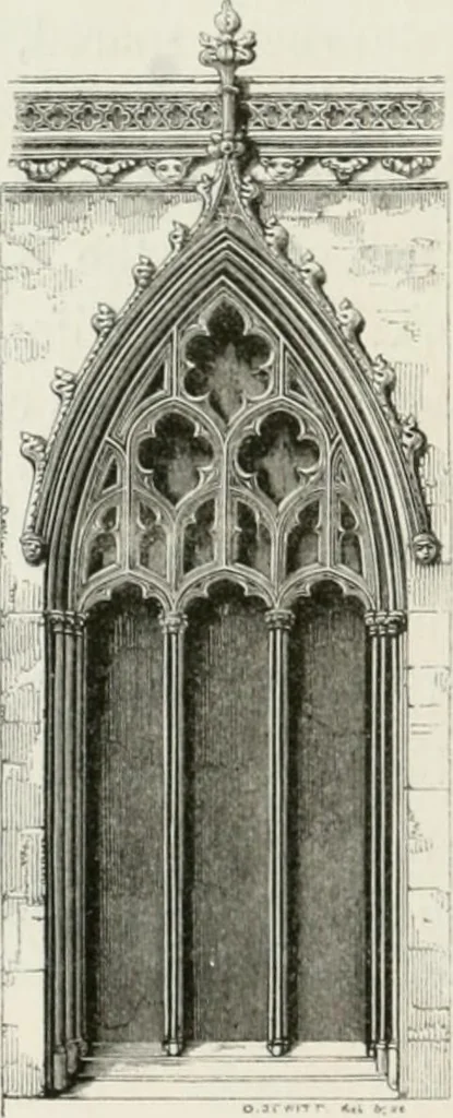 An illustration from An attempt to discriminate the styles of architecture in England : from the Conquest to the Reformation : with a sketch of the Grecian and Roman orders : notices of numerous British edifices :and some remarks on the architecture of a part of France, 1848, leaf 289
