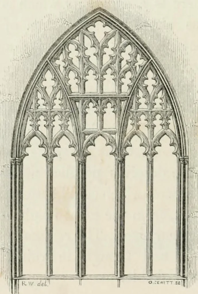 An illustration from An attempt to discriminate the styles of architecture in England : from the Conquest to the Reformation : with a sketch of the Grecian and Roman orders : notices of numerous British edifices :and some remarks on the architecture of a part of France, 1848, leaf 289