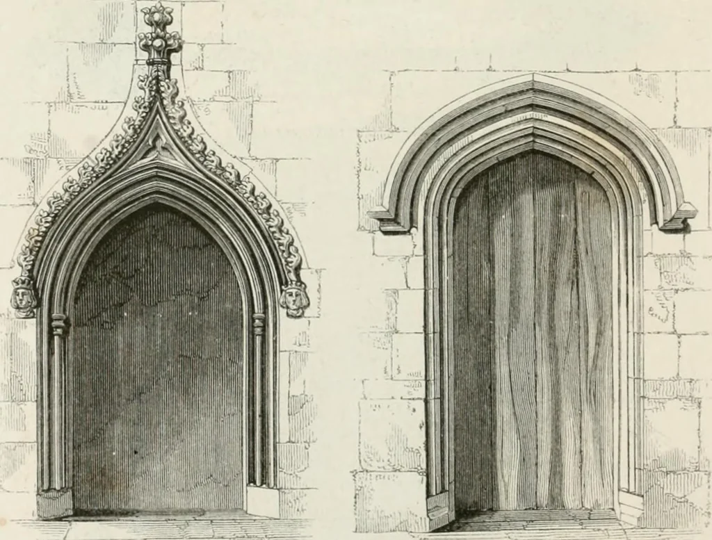 An illustration from An attempt to discriminate the styles of architecture in England : from the Conquest to the Reformation : with a sketch of the Grecian and Roman orders : notices of numerous British edifices :and some remarks on the architecture of a part of France, 1848, leaf 297