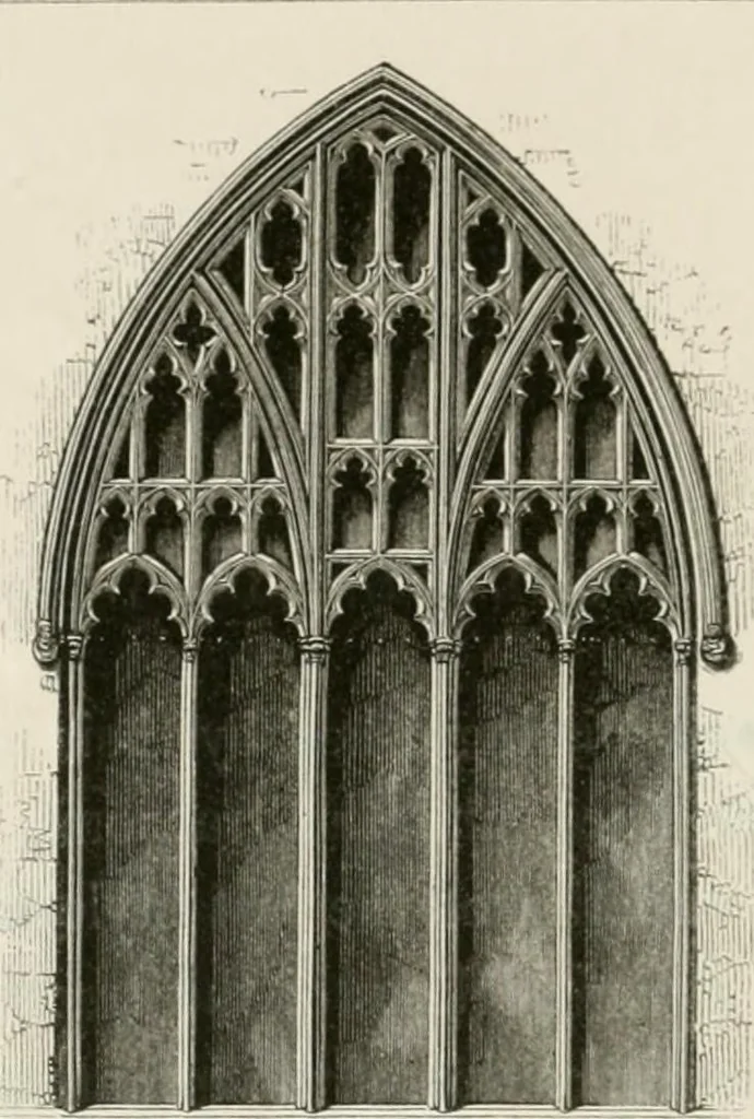 An illustration from An attempt to discriminate the styles of architecture in England : from the Conquest to the Reformation : with a sketch of the Grecian and Roman orders : notices of numerous British edifices :and some remarks on the architecture of a part of France, 1848, leaf 301