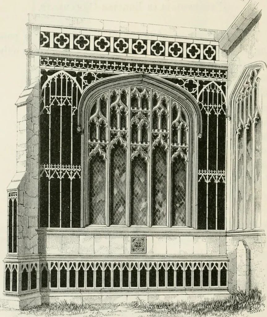 An illustration from An attempt to discriminate the styles of architecture in England : from the Conquest to the Reformation : with a sketch of the Grecian and Roman orders : notices of numerous British edifices :and some remarks on the architecture of a part of France, 1848, leaf 321