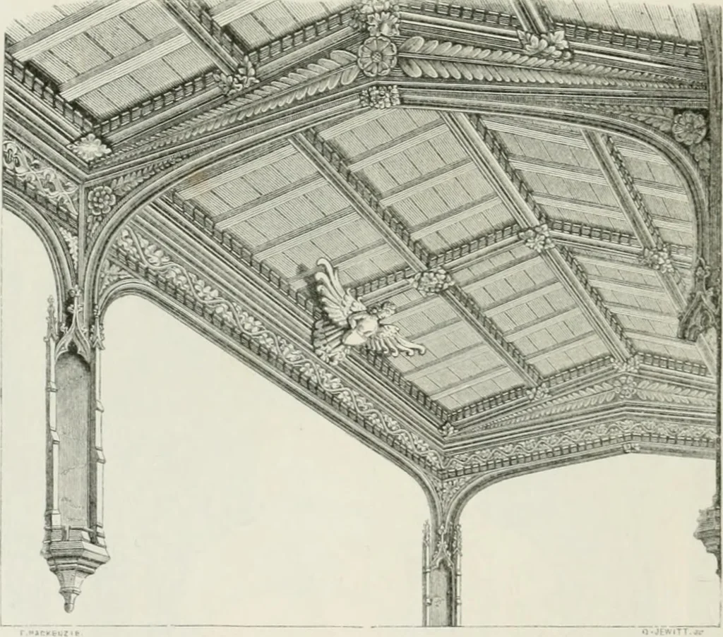 An illustration from An attempt to discriminate the styles of architecture in England : from the Conquest to the Reformation : with a sketch of the Grecian and Roman orders : notices of numerous British edifices :and some remarks on the architecture of a part of France, 1848, leaf 335