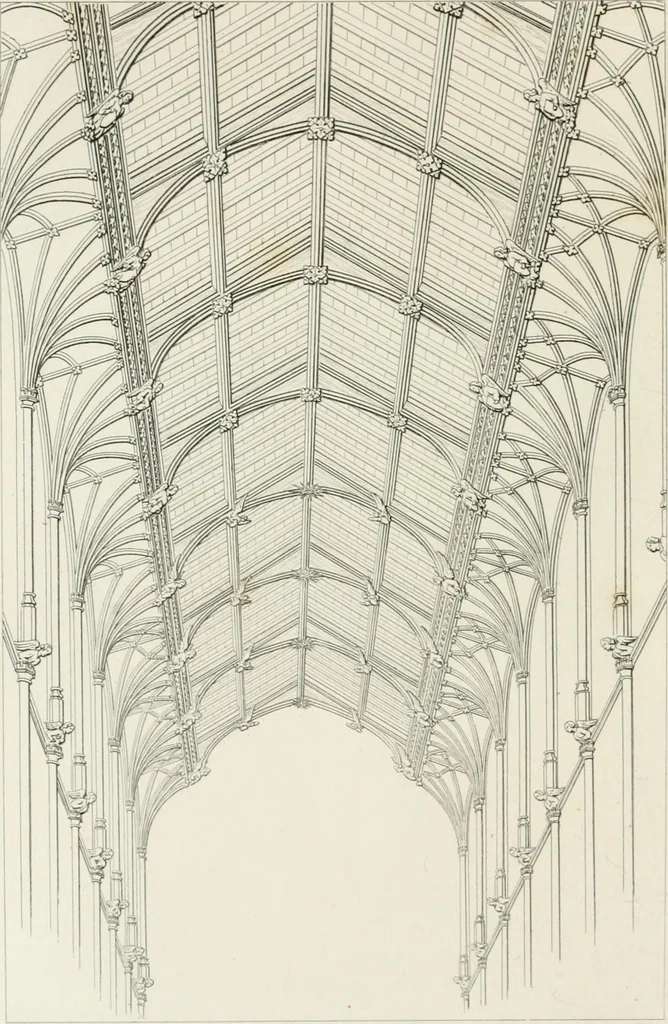 An illustration from An attempt to discriminate the styles of architecture in England : from the Conquest to the Reformation : with a sketch of the Grecian and Roman orders : notices of numerous British edifices :and some remarks on the architecture of a part of France, 1848, leaf 337