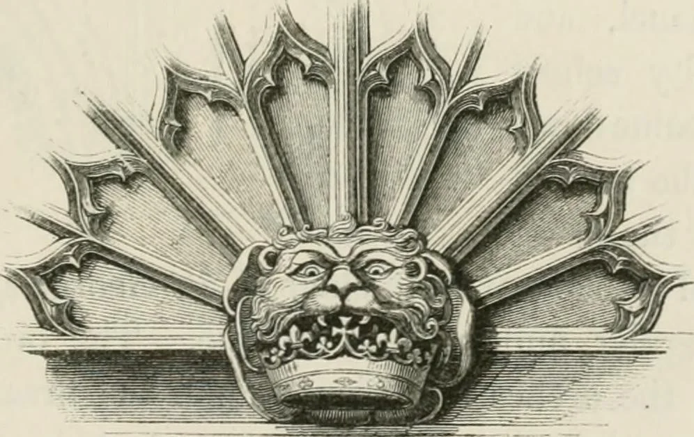An illustration from An attempt to discriminate the styles of architecture in England : from the Conquest to the Reformation : with a sketch of the Grecian and Roman orders : notices of numerous British edifices :and some remarks on the architecture of a part of France, 1848, leaf 338