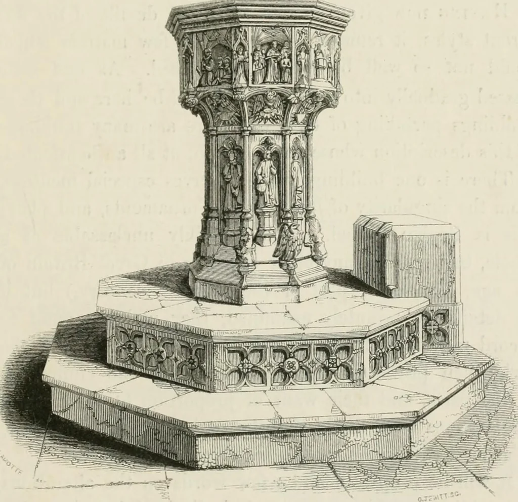 An illustration from An attempt to discriminate the styles of architecture in England : from the Conquest to the Reformation : with a sketch of the Grecian and Roman orders : notices of numerous British edifices :and some remarks on the architecture of a part of France, 1848, leaf 352