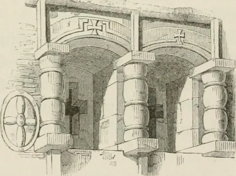 An illustration from An attempt to discriminate the styles of architecture in England : from the Conquest to the Reformation : with a sketch of the Grecian and Roman orders : notices of numerous British edifices :and some remarks on the architecture of a part of France, 1848, leaf 378