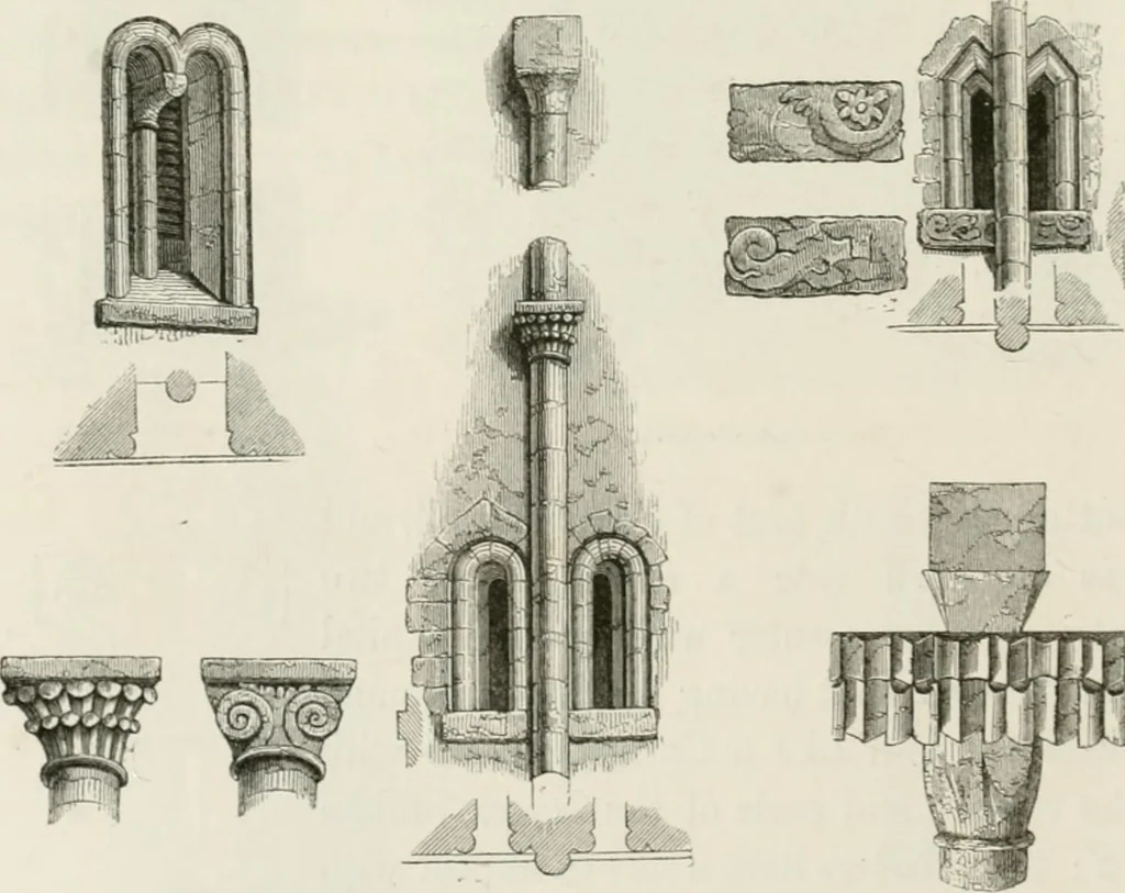 An illustration from An attempt to discriminate the styles of architecture in England : from the Conquest to the Reformation : with a sketch of the Grecian and Roman orders : notices of numerous British edifices :and some remarks on the architecture of a part of France, 1848, leaf 387