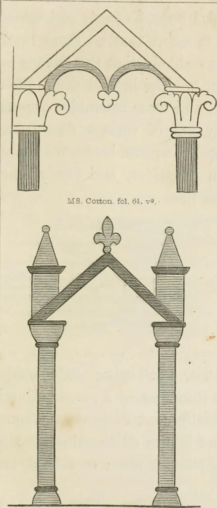 An illustration from An attempt to discriminate the styles of architecture in England : from the Conquest to the Reformation : with a sketch of the Grecian and Roman orders : notices of numerous British edifices :and some remarks on the architecture of a part of France, 1848, leaf 390