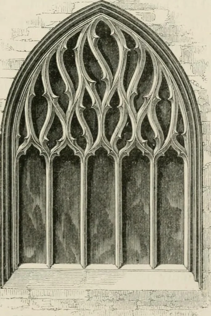 An illustration from An attempt to discriminate the styles of architecture in England : from the Conquest to the Reformation : with a sketch of the Grecian and Roman orders : notices of numerous British edifices :and some remarks on the architecture of a part of France, 1848, leaf 418