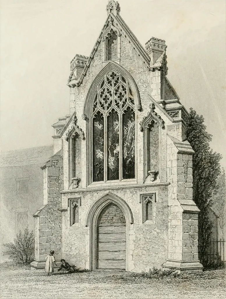 An illustration from An attempt to discriminate the styles of architecture in England : from the Conquest to the Reformation : with a sketch of the Grecian and Roman orders : notices of numerous British edifices :and some remarks on the architecture of a part of France, 1848, leaf 7