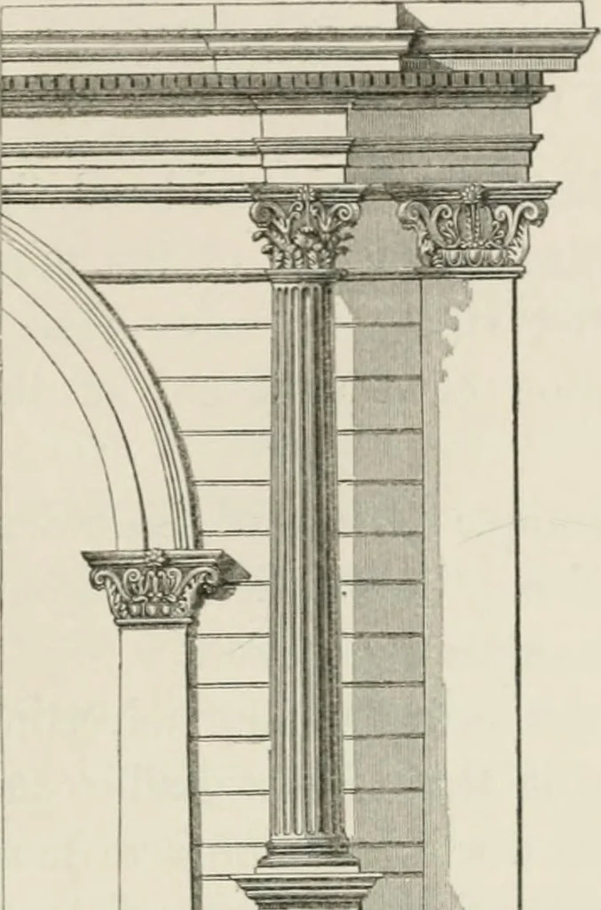 An illustration from An attempt to discriminate the styles of architecture in England : from the Conquest to the Reformation : with a sketch of the Grecian and Roman orders : notices of numerous British edifices :and some remarks on the architecture of a part of France, 1848, leaf 98