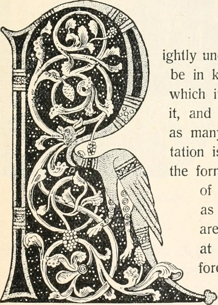 An illustration from Styles of ornament, exhibited in designs, and arranged in historical order, with descriptive text. A handbook for architects, designers, painters, sculptors, wood-carvers, chasers, modellers, cabinet-makers and artistic locksmiths as well as also for technical schools, libraries and private study, 1910, leaf 12