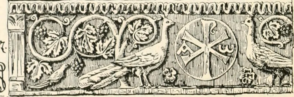 An illustration from Styles of ornament, exhibited in designs, and arranged in historical order, with descriptive text. A handbook for architects, designers, painters, sculptors, wood-carvers, chasers, modellers, cabinet-makers and artistic locksmiths as well as also for technical schools, libraries and private study, 1910, leaf 131