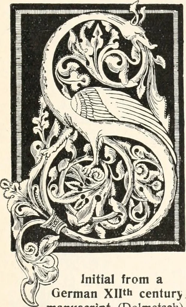 An illustration from Styles of ornament, exhibited in designs, and arranged in historical order, with descriptive text. A handbook for architects, designers, painters, sculptors, wood-carvers, chasers, modellers, cabinet-makers and artistic locksmiths as well as also for technical schools, libraries and private study, 1910, leaf 148
