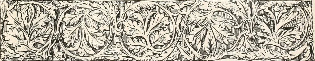 An illustration from Styles of ornament, exhibited in designs, and arranged in historical order, with descriptive text. A handbook for architects, designers, painters, sculptors, wood-carvers, chasers, modellers, cabinet-makers and artistic locksmiths as well as also for technical schools, libraries and private study, 1910, leaf 170
