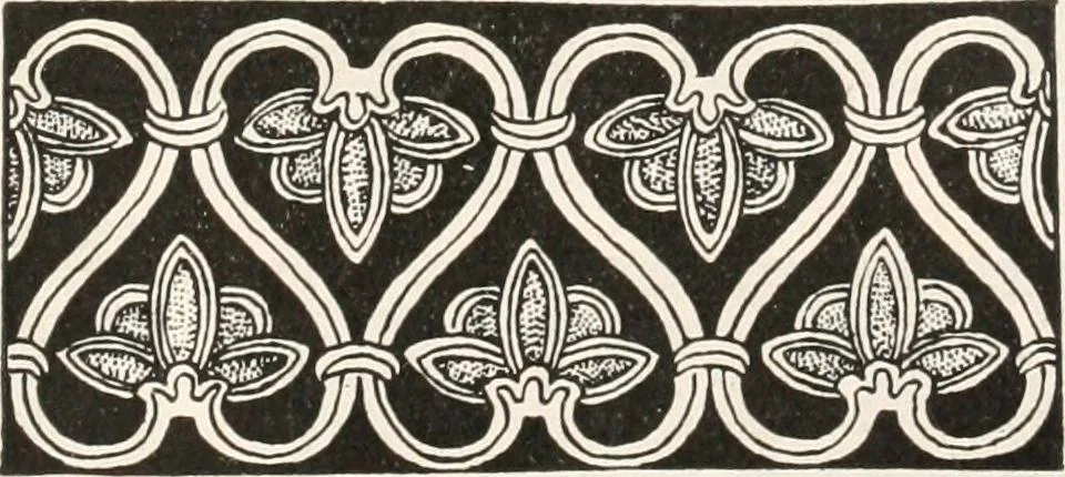 An illustration from Styles of ornament, exhibited in designs, and arranged in historical order, with descriptive text. A handbook for architects, designers, painters, sculptors, wood-carvers, chasers, modellers, cabinet-makers and artistic locksmiths as well as also for technical schools, libraries and private study, 1910, leaf 176