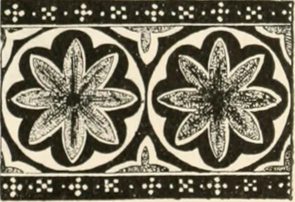 An illustration from Styles of ornament, exhibited in designs, and arranged in historical order, with descriptive text. A handbook for architects, designers, painters, sculptors, wood-carvers, chasers, modellers, cabinet-makers and artistic locksmiths as well as also for technical schools, libraries and private study, 1910, leaf 177
