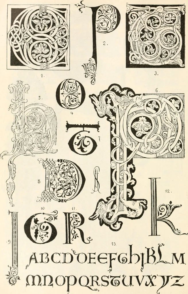 An illustration from Styles of ornament, exhibited in designs, and arranged in historical order, with descriptive text. A handbook for architects, designers, painters, sculptors, wood-carvers, chasers, modellers, cabinet-makers and artistic locksmiths as well as also for technical schools, libraries and private study, 1910, leaf 191