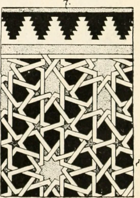 An illustration from Styles of ornament, exhibited in designs, and arranged in historical order, with descriptive text. A handbook for architects, designers, painters, sculptors, wood-carvers, chasers, modellers, cabinet-makers and artistic locksmiths as well as also for technical schools, libraries and private study, 1910, leaf 221