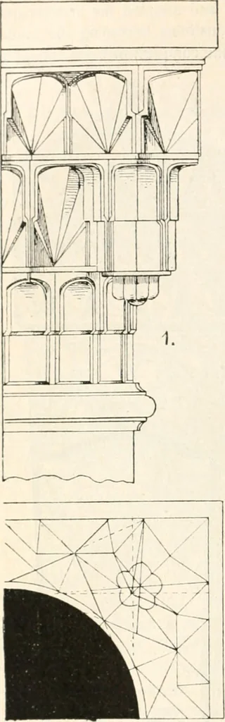 An illustration from Styles of ornament, exhibited in designs, and arranged in historical order, with descriptive text. A handbook for architects, designers, painters, sculptors, wood-carvers, chasers, modellers, cabinet-makers and artistic locksmiths as well as also for technical schools, libraries and private study, 1910, leaf 227