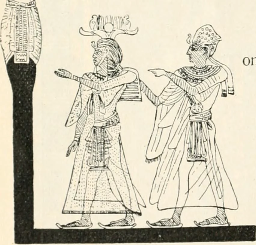 An illustration from Styles of ornament, exhibited in designs, and arranged in historical order, with descriptive text. A handbook for architects, designers, painters, sculptors, wood-carvers, chasers, modellers, cabinet-makers and artistic locksmiths as well as also for technical schools, libraries and private study, 1910, leaf 23