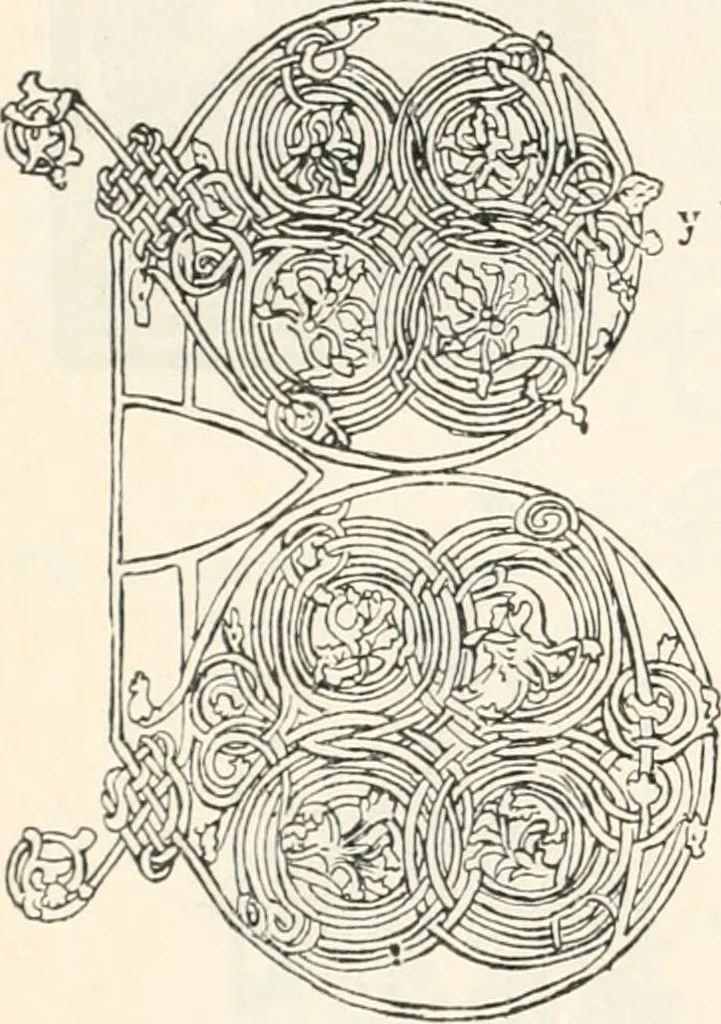An illustration from Styles of ornament, exhibited in designs, and arranged in historical order, with descriptive text. A handbook for architects, designers, painters, sculptors, wood-carvers, chasers, modellers, cabinet-makers and artistic locksmiths as well as also for technical schools, libraries and private study, 1910, leaf 265