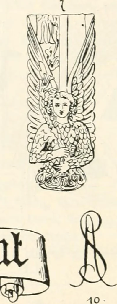 An illustration from Styles of ornament, exhibited in designs, and arranged in historical order, with descriptive text. A handbook for architects, designers, painters, sculptors, wood-carvers, chasers, modellers, cabinet-makers and artistic locksmiths as well as also for technical schools, libraries and private study, 1910, leaf 271