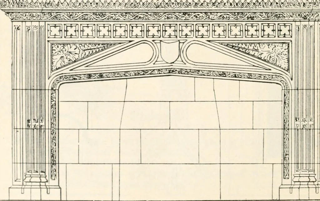 An illustration from Styles of ornament, exhibited in designs, and arranged in historical order, with descriptive text. A handbook for architects, designers, painters, sculptors, wood-carvers, chasers, modellers, cabinet-makers and artistic locksmiths as well as also for technical schools, libraries and private study, 1910, leaf 271