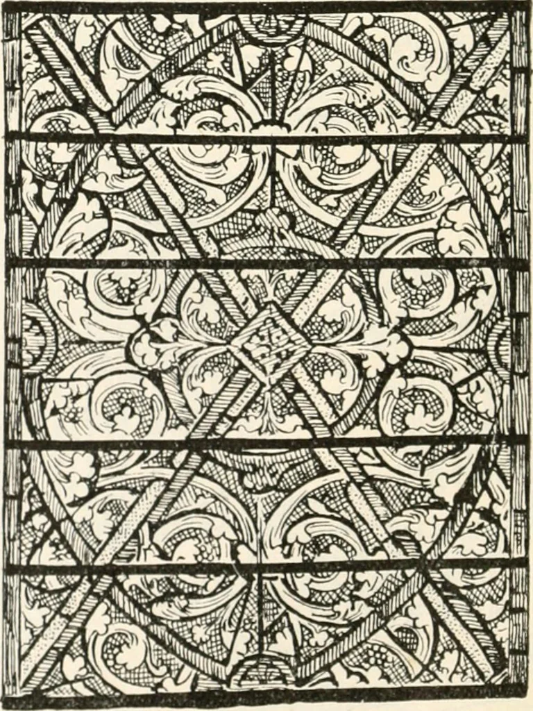 An illustration from Styles of ornament, exhibited in designs, and arranged in historical order, with descriptive text. A handbook for architects, designers, painters, sculptors, wood-carvers, chasers, modellers, cabinet-makers and artistic locksmiths as well as also for technical schools, libraries and private study, 1910, leaf 277