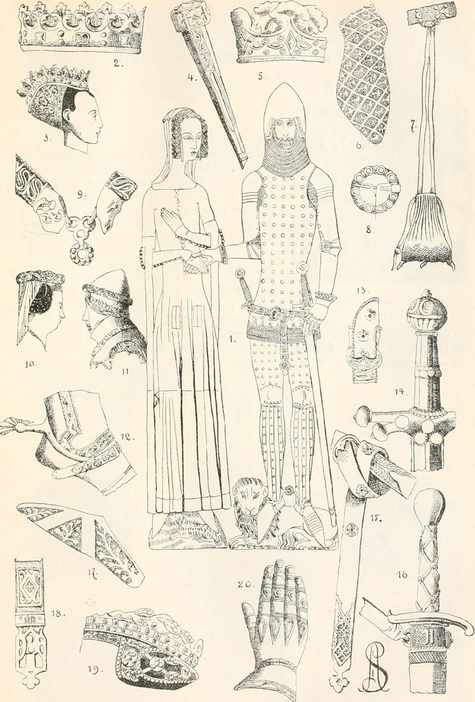 An illustration from Styles of ornament, exhibited in designs, and arranged in historical order, with descriptive text. A handbook for architects, designers, painters, sculptors, wood-carvers, chasers, modellers, cabinet-makers and artistic locksmiths as well as also for technical schools, libraries and private study, 1910, leaf 284