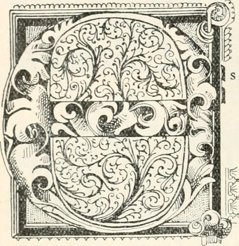 An illustration from Styles of ornament, exhibited in designs, and arranged in historical order, with descriptive text. A handbook for architects, designers, painters, sculptors, wood-carvers, chasers, modellers, cabinet-makers and artistic locksmiths as well as also for technical schools, libraries and private study, 1910, leaf 285
