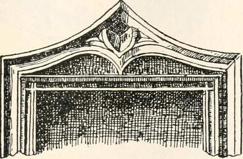 An illustration from Styles of ornament, exhibited in designs, and arranged in historical order, with descriptive text. A handbook for architects, designers, painters, sculptors, wood-carvers, chasers, modellers, cabinet-makers and artistic locksmiths as well as also for technical schools, libraries and private study, 1910, leaf 306