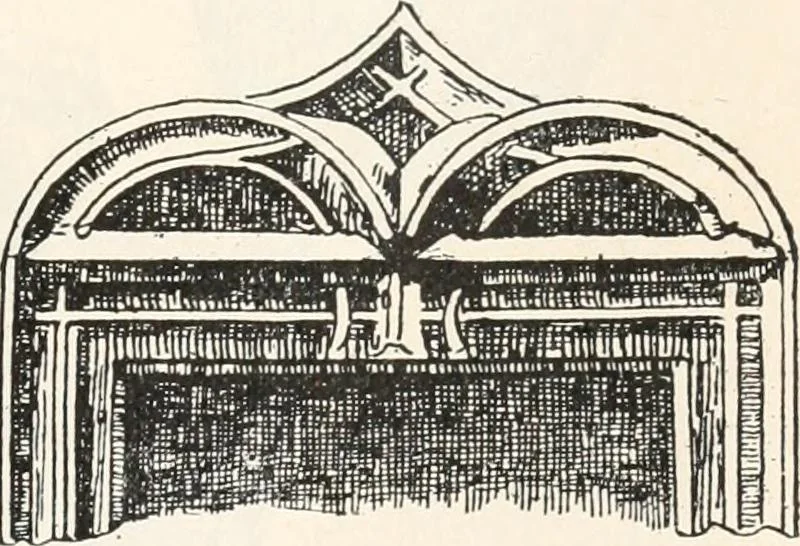 An illustration from Styles of ornament, exhibited in designs, and arranged in historical order, with descriptive text. A handbook for architects, designers, painters, sculptors, wood-carvers, chasers, modellers, cabinet-makers and artistic locksmiths as well as also for technical schools, libraries and private study, 1910, leaf 306