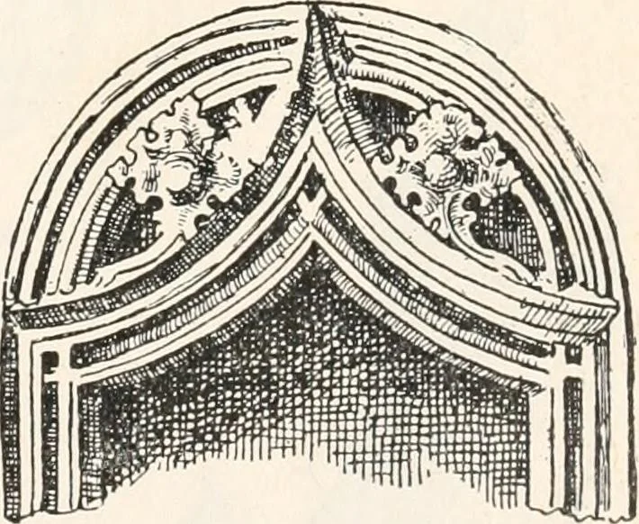 An illustration from Styles of ornament, exhibited in designs, and arranged in historical order, with descriptive text. A handbook for architects, designers, painters, sculptors, wood-carvers, chasers, modellers, cabinet-makers and artistic locksmiths as well as also for technical schools, libraries and private study, 1910, leaf 306