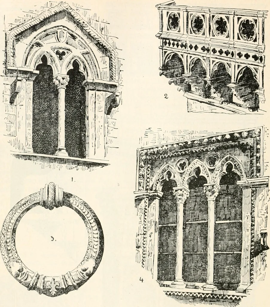 An illustration from Styles of ornament, exhibited in designs, and arranged in historical order, with descriptive text. A handbook for architects, designers, painters, sculptors, wood-carvers, chasers, modellers, cabinet-makers and artistic locksmiths as well as also for technical schools, libraries and private study, 1910, leaf 311