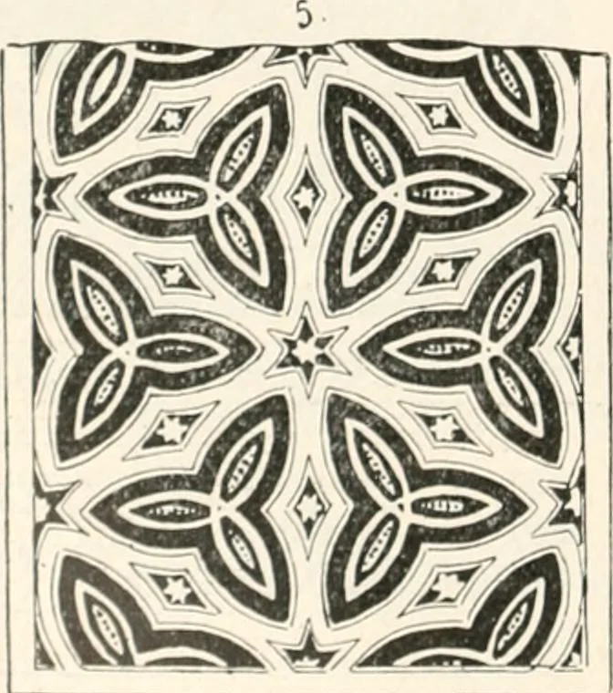 An illustration from Styles of ornament, exhibited in designs, and arranged in historical order, with descriptive text. A handbook for architects, designers, painters, sculptors, wood-carvers, chasers, modellers, cabinet-makers and artistic locksmiths as well as also for technical schools, libraries and private study, 1910, leaf 311