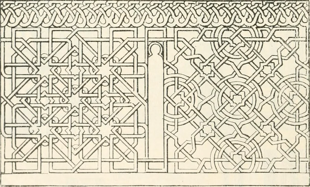 An illustration from Styles of ornament, exhibited in designs, and arranged in historical order, with descriptive text. A handbook for architects, designers, painters, sculptors, wood-carvers, chasers, modellers, cabinet-makers and artistic locksmiths as well as also for technical schools, libraries and private study, 1910, leaf 323