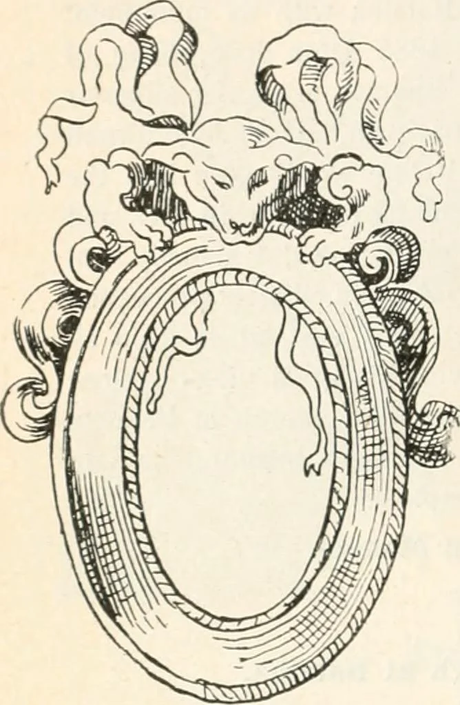 An illustration from Styles of ornament, exhibited in designs, and arranged in historical order, with descriptive text. A handbook for architects, designers, painters, sculptors, wood-carvers, chasers, modellers, cabinet-makers and artistic locksmiths as well as also for technical schools, libraries and private study, 1910, leaf 327