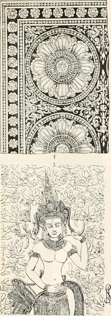 An illustration from Styles of ornament, exhibited in designs, and arranged in historical order, with descriptive text. A handbook for architects, designers, painters, sculptors, wood-carvers, chasers, modellers, cabinet-makers and artistic locksmiths as well as also for technical schools, libraries and private study, 1910, leaf 336