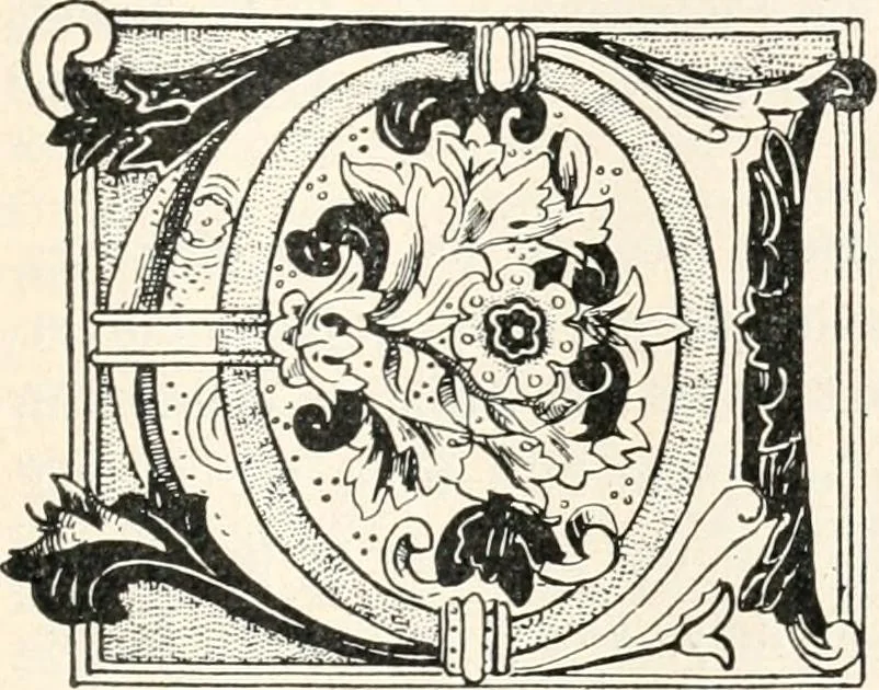 An illustration from Styles of ornament, exhibited in designs, and arranged in historical order, with descriptive text. A handbook for architects, designers, painters, sculptors, wood-carvers, chasers, modellers, cabinet-makers and artistic locksmiths as well as also for technical schools, libraries and private study, 1910, leaf 350