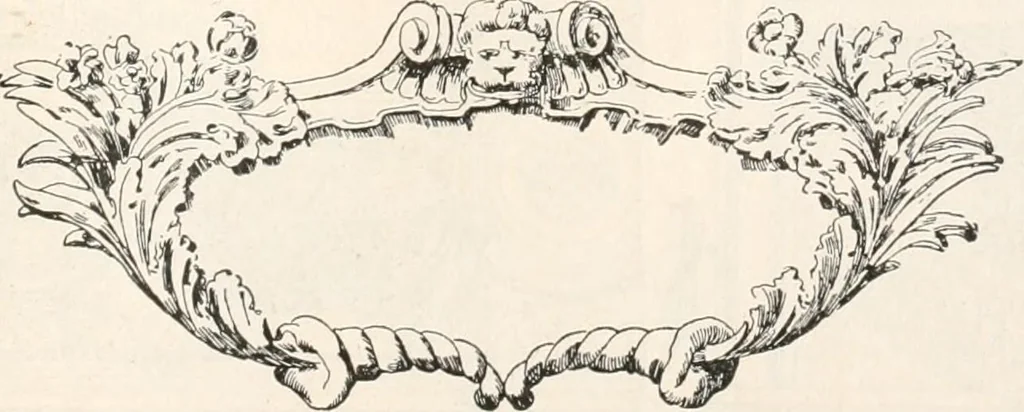 An illustration from Styles of ornament, exhibited in designs, and arranged in historical order, with descriptive text. A handbook for architects, designers, painters, sculptors, wood-carvers, chasers, modellers, cabinet-makers and artistic locksmiths as well as also for technical schools, libraries and private study, 1910, leaf 430