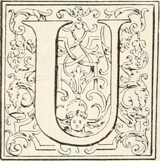 An illustration from Styles of ornament, exhibited in designs, and arranged in historical order, with descriptive text. A handbook for architects, designers, painters, sculptors, wood-carvers, chasers, modellers, cabinet-makers and artistic locksmiths as well as also for technical schools, libraries and private study, 1910, leaf 464