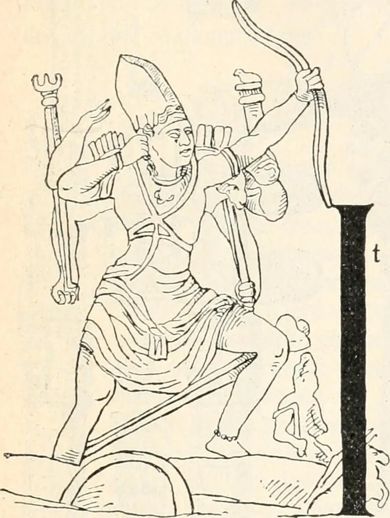 An illustration from Styles of ornament, exhibited in designs, and arranged in historical order, with descriptive text. A handbook for architects, designers, painters, sculptors, wood-carvers, chasers, modellers, cabinet-makers and artistic locksmiths as well as also for technical schools, libraries and private study, 1910, leaf 48