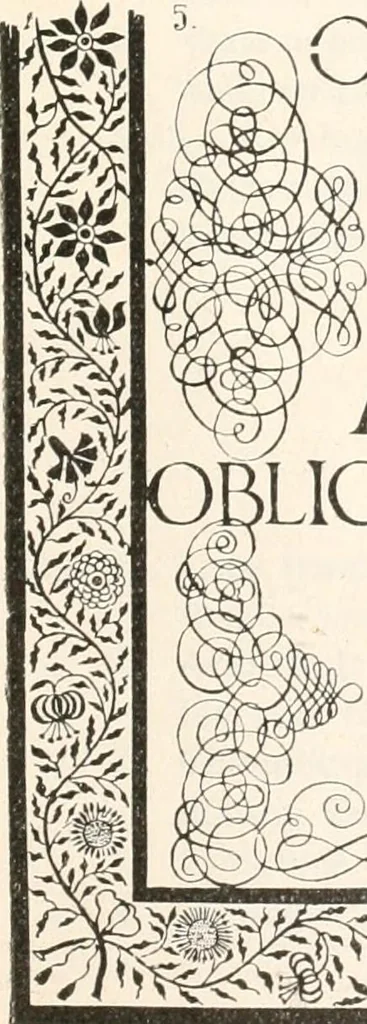 An illustration from Styles of ornament, exhibited in designs, and arranged in historical order, with descriptive text. A handbook for architects, designers, painters, sculptors, wood-carvers, chasers, modellers, cabinet-makers and artistic locksmiths as well as also for technical schools, libraries and private study, 1910, leaf 490