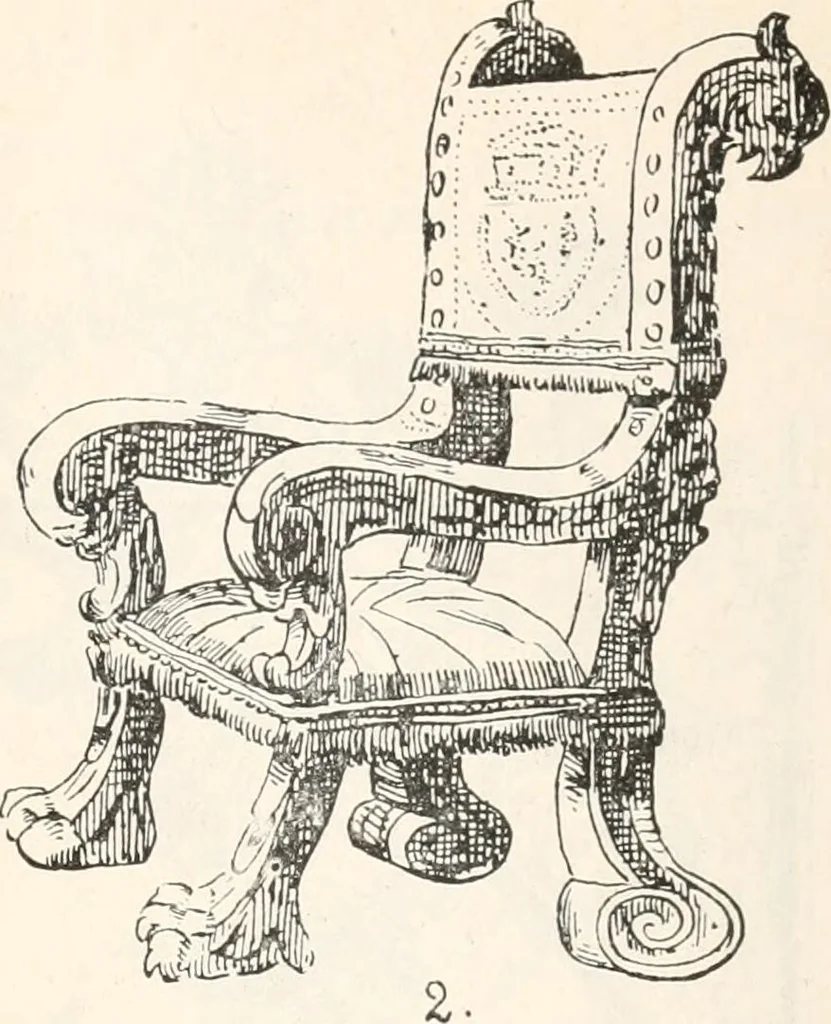 An illustration from Styles of ornament, exhibited in designs, and arranged in historical order, with descriptive text. A handbook for architects, designers, painters, sculptors, wood-carvers, chasers, modellers, cabinet-makers and artistic locksmiths as well as also for technical schools, libraries and private study, 1910, leaf 494