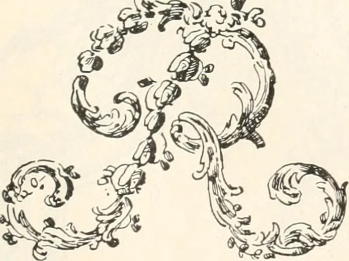 An illustration from Styles of ornament, exhibited in designs, and arranged in historical order, with descriptive text. A handbook for architects, designers, painters, sculptors, wood-carvers, chasers, modellers, cabinet-makers and artistic locksmiths as well as also for technical schools, libraries and private study, 1910, leaf 514