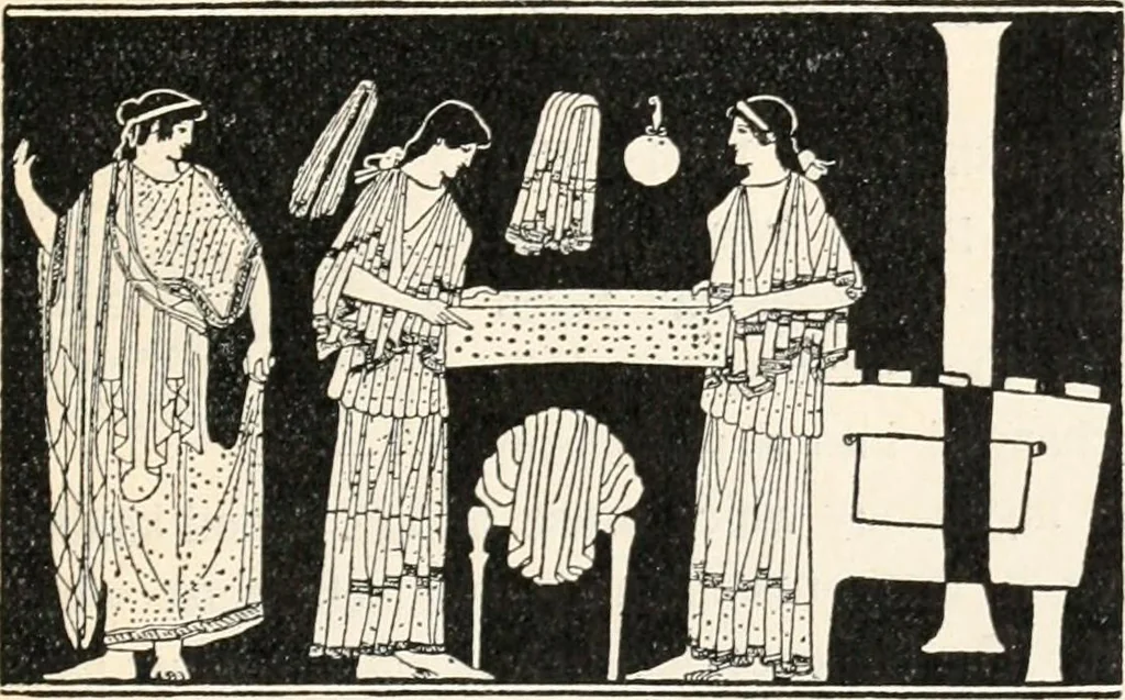 An illustration from Styles of ornament, exhibited in designs, and arranged in historical order, with descriptive text. A handbook for architects, designers, painters, sculptors, wood-carvers, chasers, modellers, cabinet-makers and artistic locksmiths as well as also for technical schools, libraries and private study, 1910, leaf 54