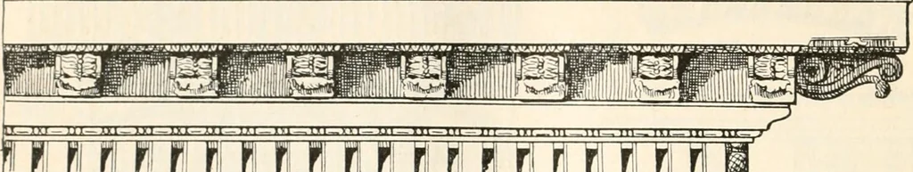 An illustration from Styles of ornament, exhibited in designs, and arranged in historical order, with descriptive text. A handbook for architects, designers, painters, sculptors, wood-carvers, chasers, modellers, cabinet-makers and artistic locksmiths as well as also for technical schools, libraries and private study, 1910, leaf 583