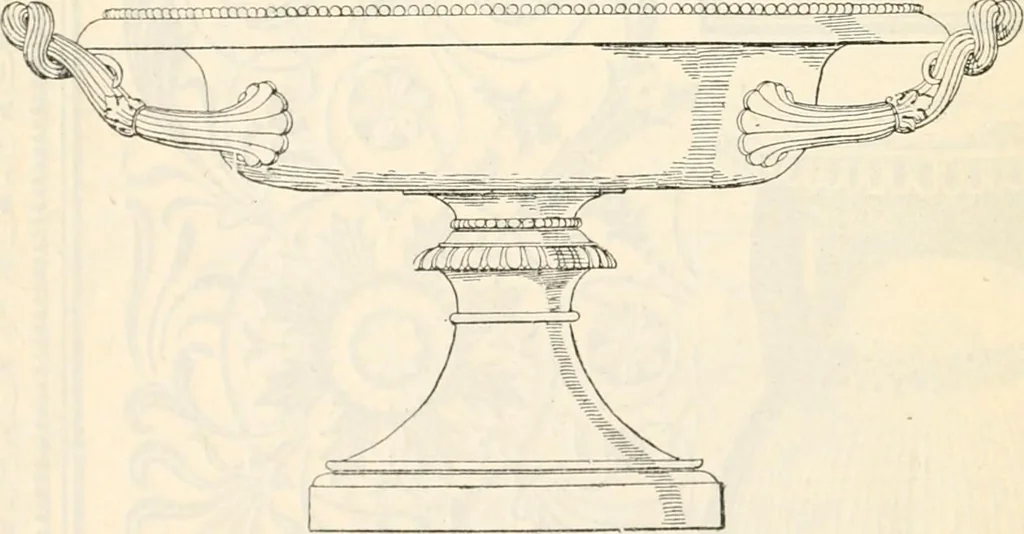An illustration from Styles of ornament, exhibited in designs, and arranged in historical order, with descriptive text. A handbook for architects, designers, painters, sculptors, wood-carvers, chasers, modellers, cabinet-makers and artistic locksmiths as well as also for technical schools, libraries and private study, 1910, leaf 637