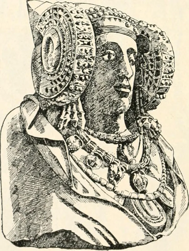An illustration from Styles of ornament, exhibited in designs, and arranged in historical order, with descriptive text. A handbook for architects, designers, painters, sculptors, wood-carvers, chasers, modellers, cabinet-makers and artistic locksmiths as well as also for technical schools, libraries and private study, 1910, leaf 77